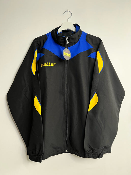90s Vintage Saller Tech72 Black with Blue and Yellow windbreaker | Fits Upto XL