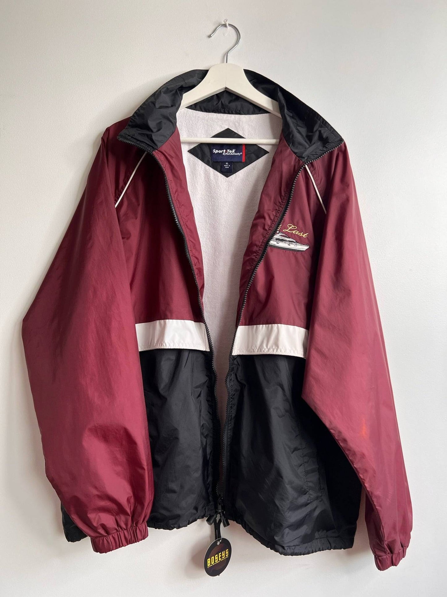 Sport Tex by Port Authority Maroon and Black windbreaker | Fits Upto XL