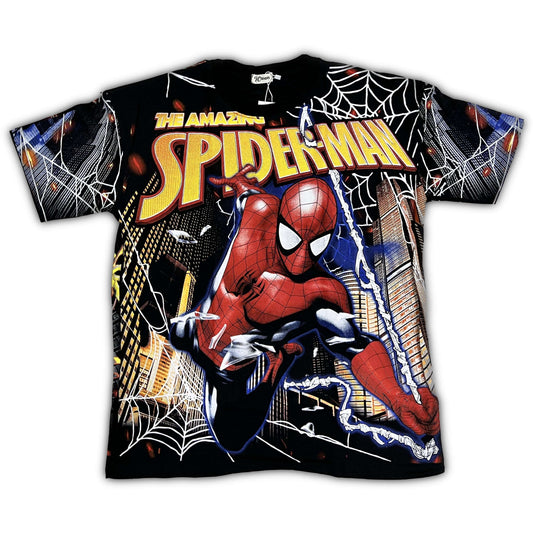 The Amazing Spiderman Double Side Printed Black Tee | Fits Upto Free size L/XL