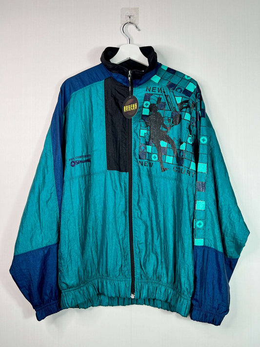 90s Vintage Spalding Sports Blue and Green Jacket | Fits Upto L