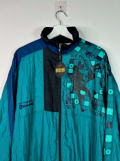90s Vintage Spalding Sports Blue and Green Jacket | Fits Upto L