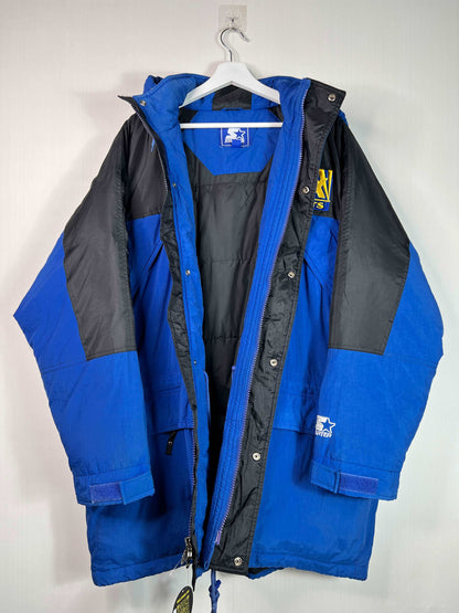 Vintage Starter Fox Sports Blue long Parka jacket  | Fits Upto XL/2XL