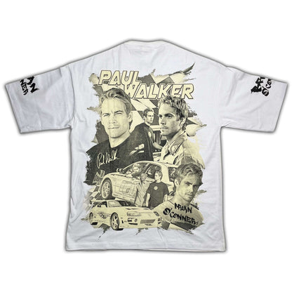 Paul Walker Double Side Printed White Tee | Fits Upto Free size L