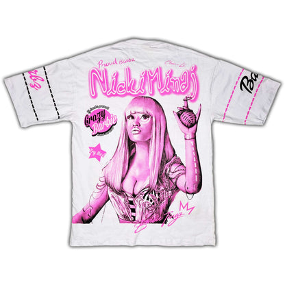 Nicki Minaj Double Side Printed White Tee | Fits Upto M/L