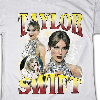 Taylor Swift Double Side Printed White Tee | Fits Upto Free size L/XL
