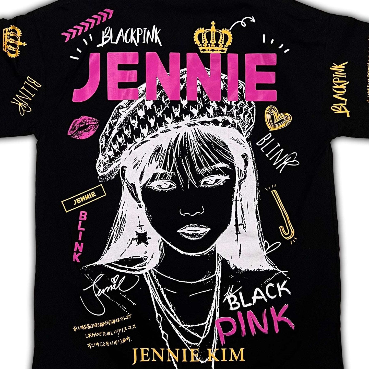 Blackpink Double Side Printed Black Tee | Fits Upto Free size L/XL